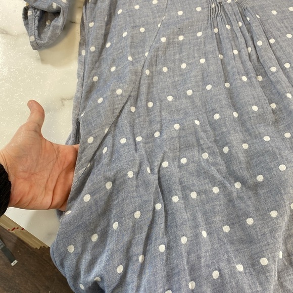 Isabella Sinclair Shirt Dress Womens Size Medium Polka Dot 100%‎ Cotton Chambray - Picture 12 of 12